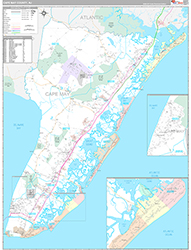 Cape May County Wall Map Premium Style 2026